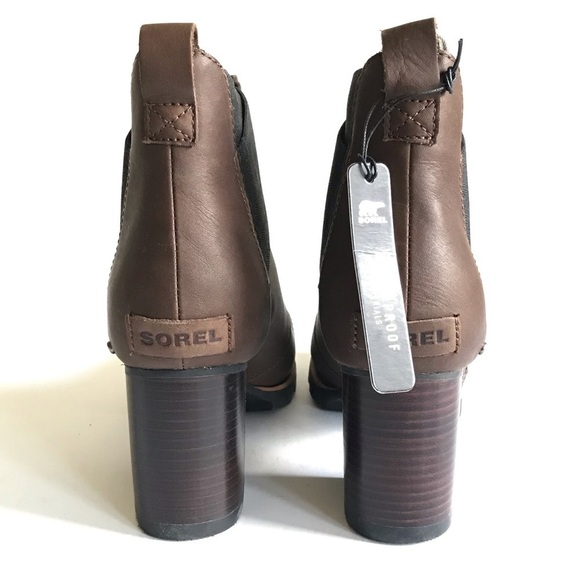 Sorel Addington Chelsea Waterproof Chunky Lugged Block Heel Boots Sz 10.5 - Picture 4 of 7